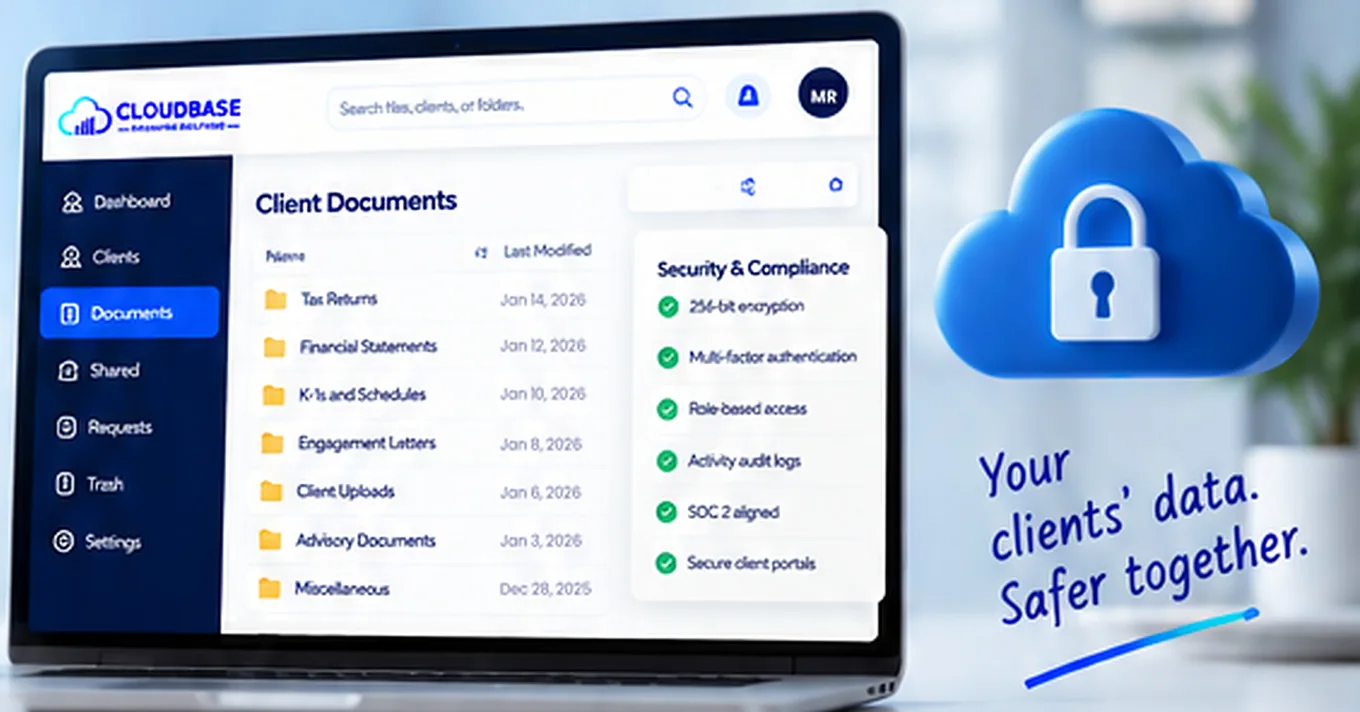 Documentos de clientes en Cloudbase con controles de seguridad